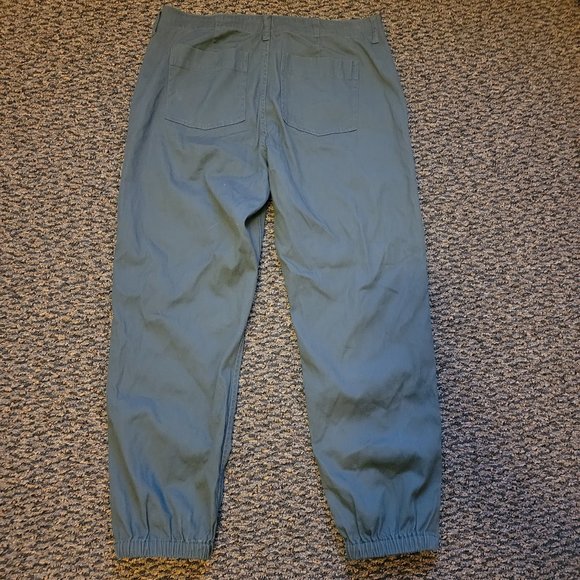Liverpool Los Angeles Crop Cargo Trouser Jogger With Zip Hem Olive Green Size 12 - Picture 3 of 13